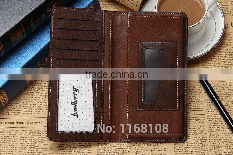 New Brand Leather Purse ID Credit Card Holder Bifold Zipper Long Mens Wallet