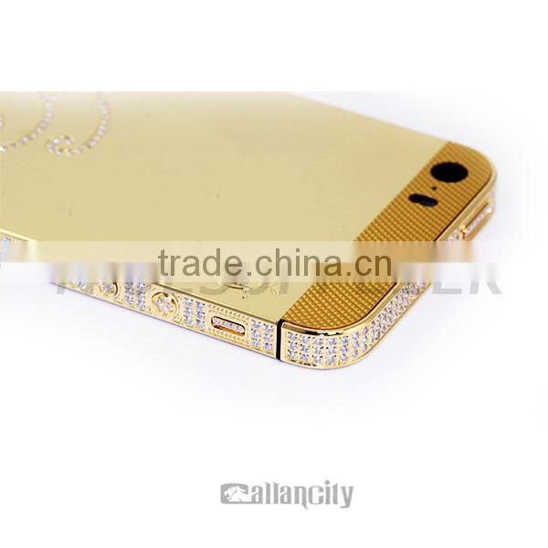 New design for Samsung rose gold middle plate with diamond for samsung s6 grand housing