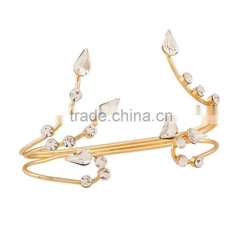 Crystal Ribbon Flower Rings New Fashion Palm Ring For Lady