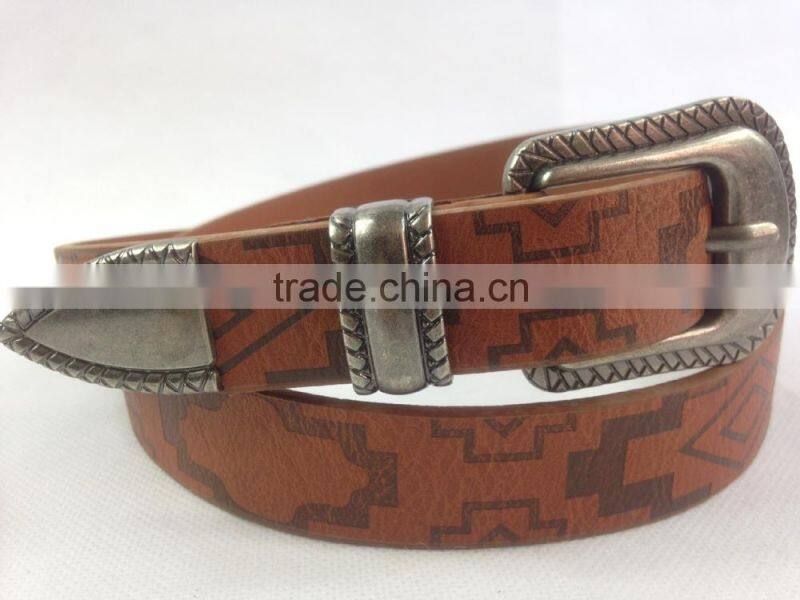 nice printed design belt with retro buckle for girl