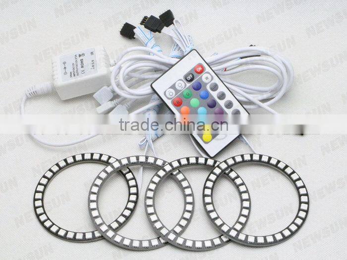 2014 New for car and motorcycle color changing angel eyes 5050SMD 36leds 100MM DIa rgb angel eyes led ring light