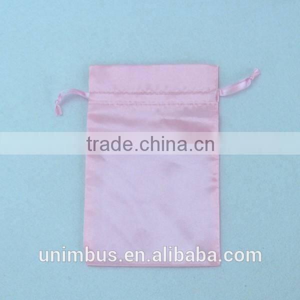 Fast cheap custom design satin decoration Drawstring hair bag