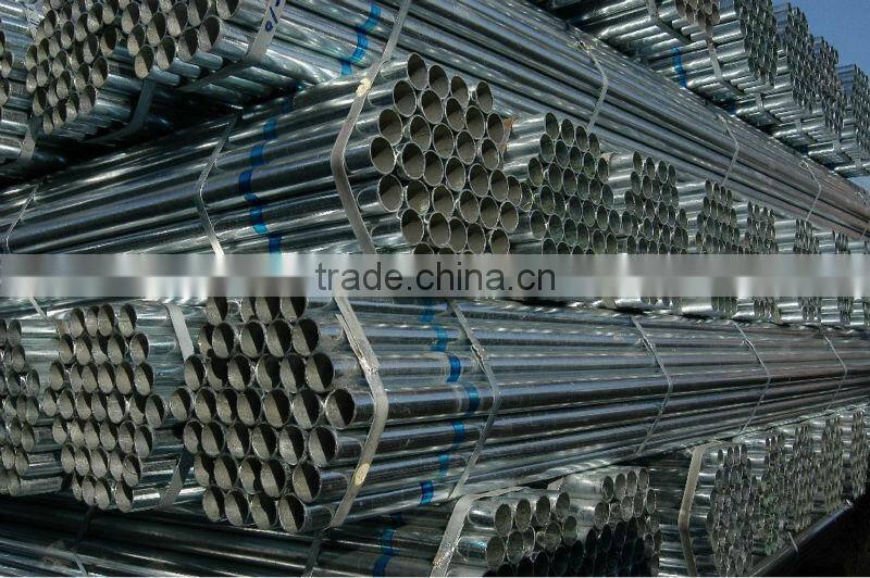 ASTM A53 hot dip Galvanized steel pipe/BS, JIS, GB, DIN Hot Dipped Galvanized Steel Pipes