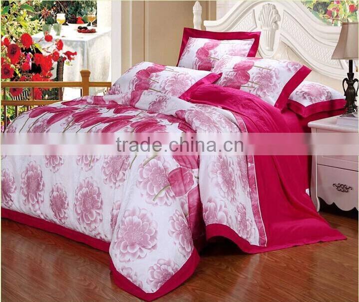 100% satin jacquard princess Bedding set 60s*60s pink luxury style high quality duvet cover set