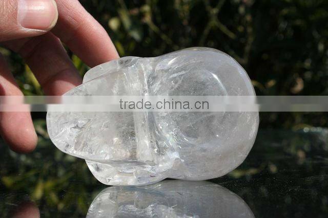 Rare Stuning Quartz Rock Crystal Skull Carving