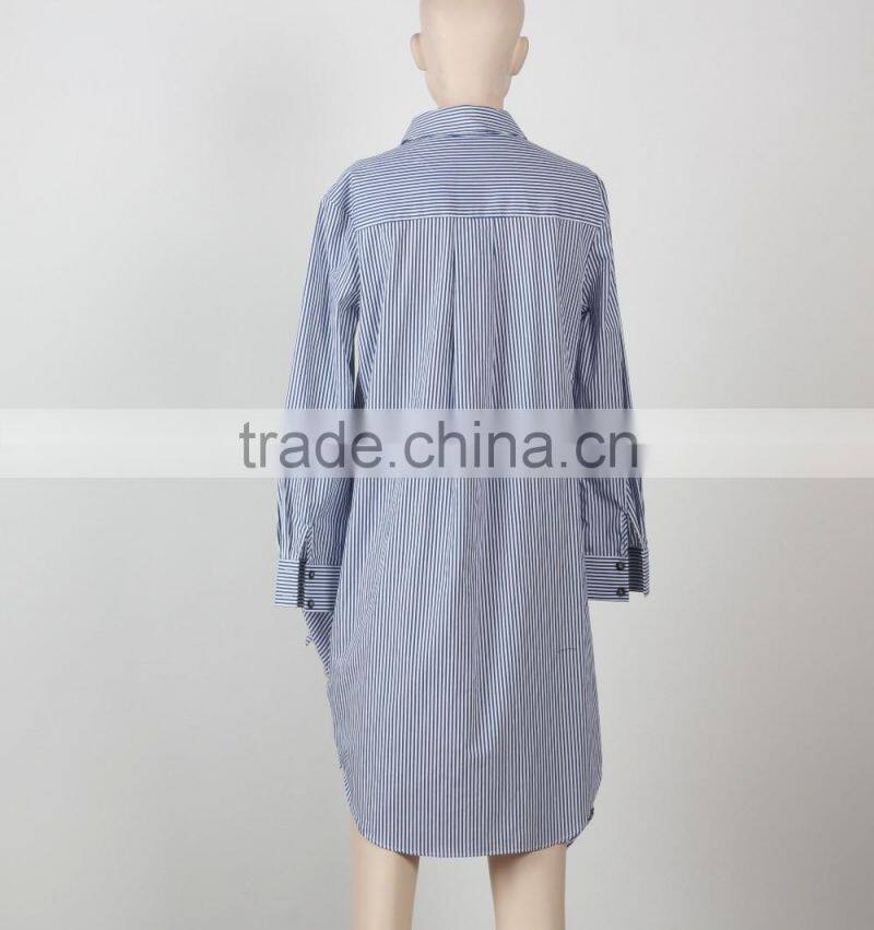 woman dresses new summer 2016 short sleeve shirt dress cotton chiffon fabric Fluqi Appare