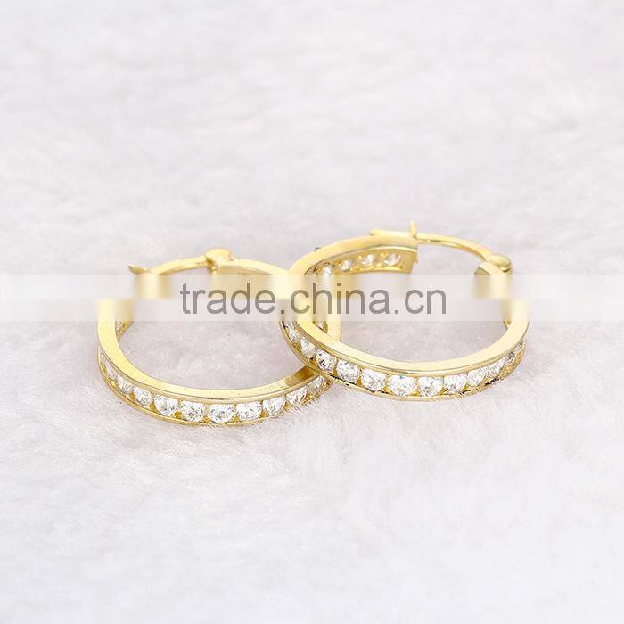 AAAAA cubic zirconia 925 sterling silver hoop earrings