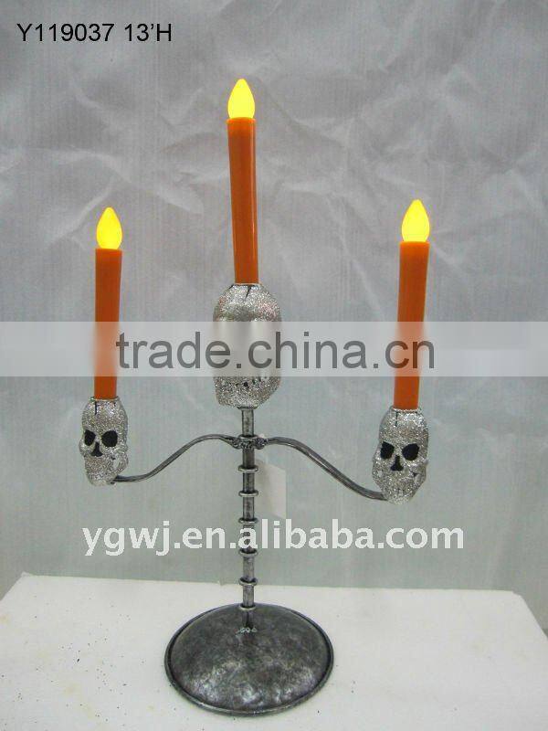 Halloween skull candle holder for led candle
