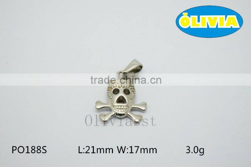 Olivia 2016 New Fashion Modern 316 Stainless steel Cast Metal Classic Skull Pendant