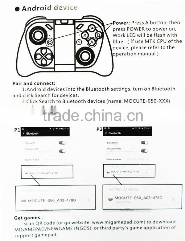 050 Wireless vr Bluetooth Controller Selfie Remote Control Gamepad for VR BOX 3D glasses