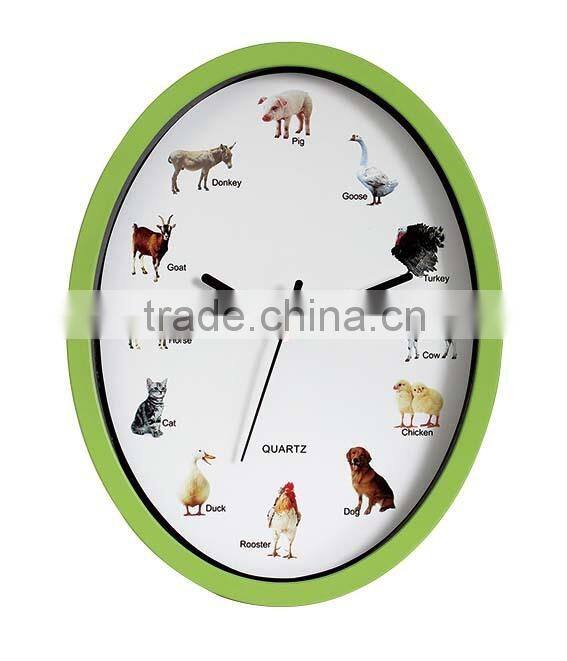 Oval hourly chime musical wall clock