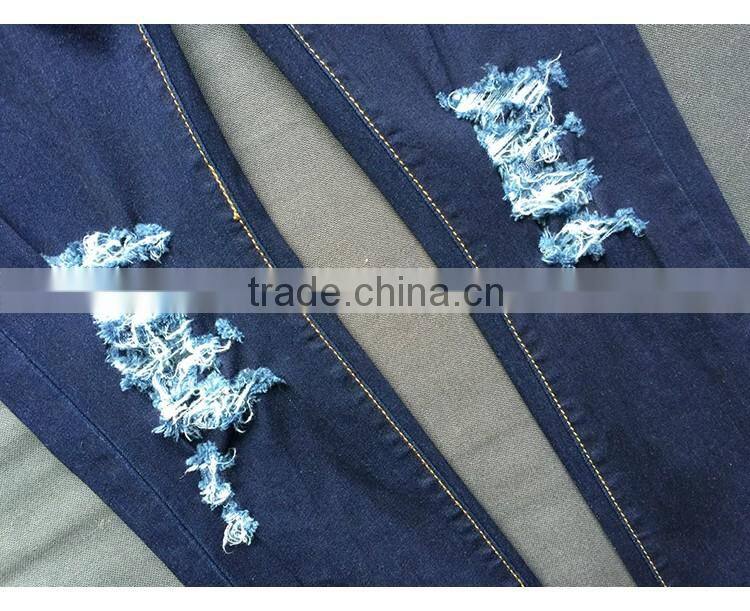 2016 Autumn Fashion Women Knee Holes Destroyed Stretch Jean Pants Ladies Low Waist Skinny Butt Lift New Model Jeans Pent Style