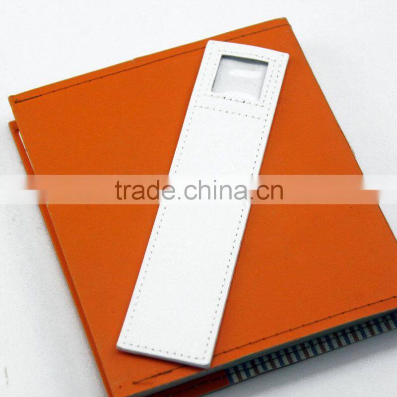 wholesale pu leather bookmark with photo pocket