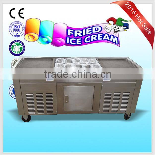 New Arrvial! Thailand -35C degree Ice Cream Rolls Making Machine With Two Big Square Flat Pans