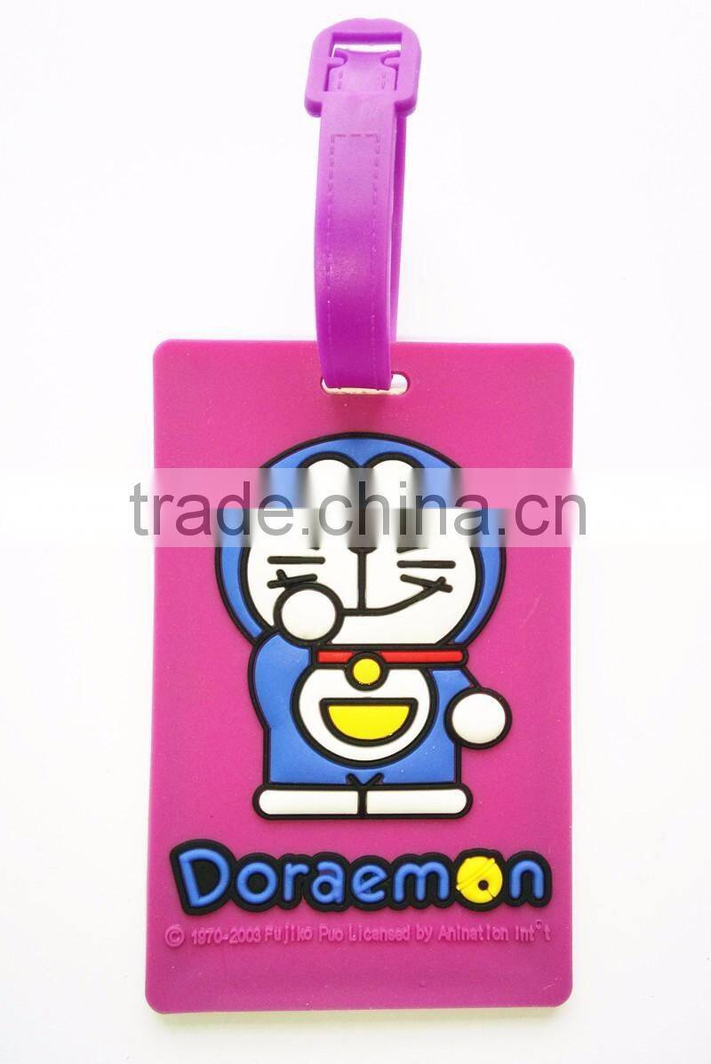 Animation Funny Custom Shape Travel Bag Tag Soft PVC Luggage Tag