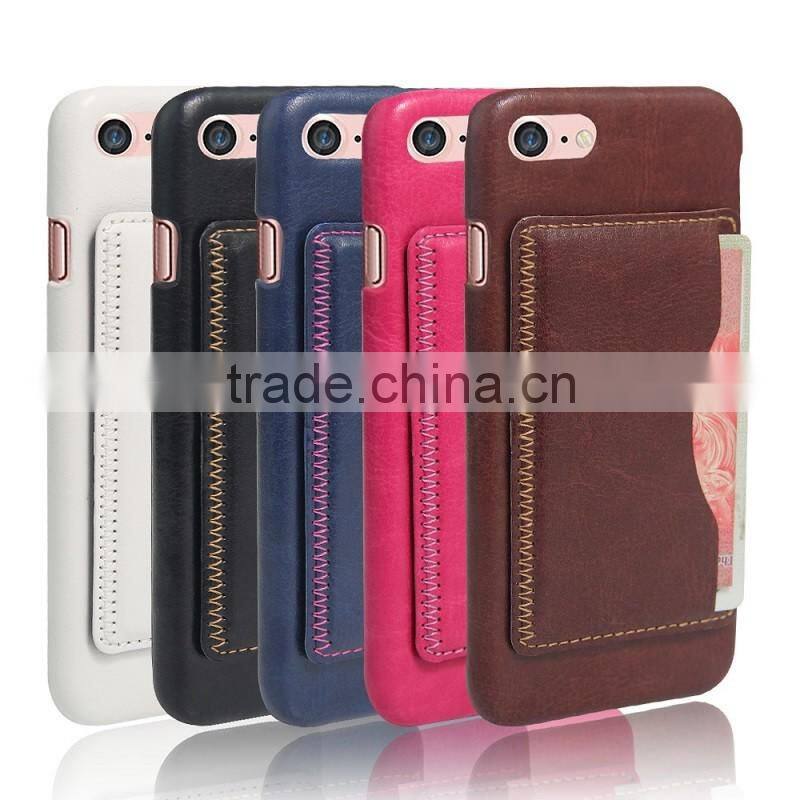 Crazy horse leather card case for iphone 7, for iPhone 7 wallet case stand holder back cover