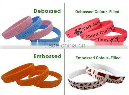 custom logo cheap silicone fluorescent bracelet