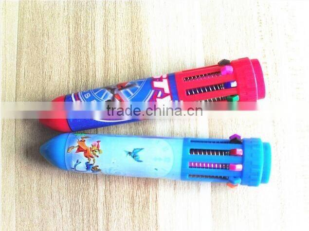 cheap plastic multicolor ball pen for promotion