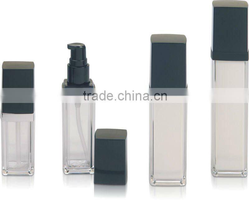 Square Acrylic airless Bottle with Pump for cosmetics