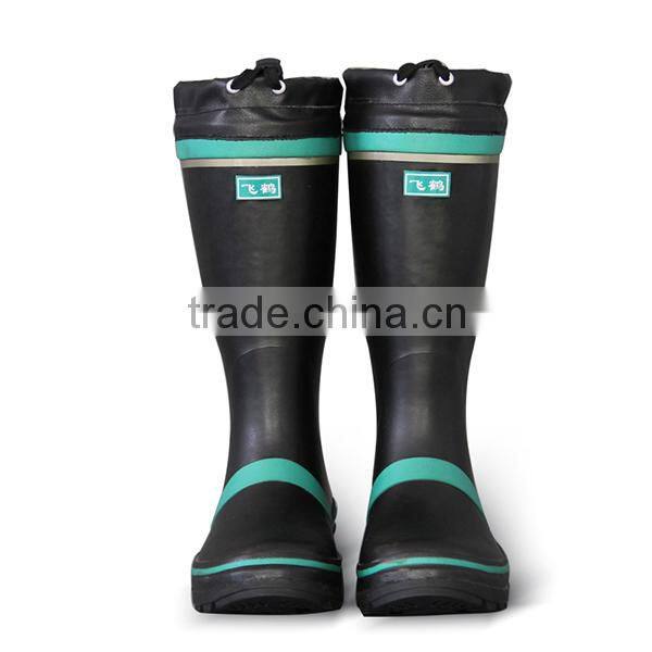 Black and Green Color Top tied Fashion Mining Rubber Boots Anti-Smashing Rubber Boots Anti-Puncture Rubber Boots