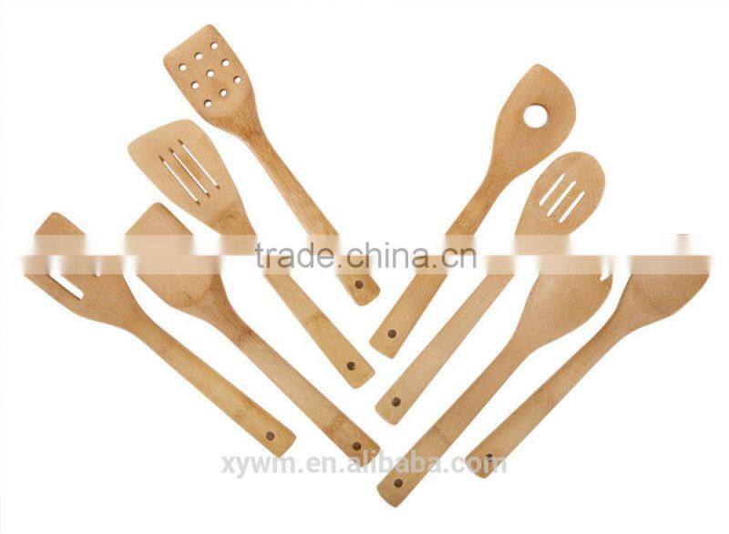 SP8-202/8 PCS Bio Degradable Organic Bamboo Wood Kitchen Utensil Tools Set in Mesh Bag