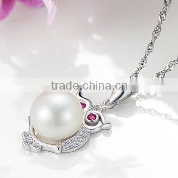 Yiwu 2016 Owl Pendant Pearl Necklace Design