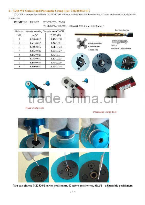 YJQ-W2Q-BM2 Pneumatic crimp tool wire range 12-26AWG used in electronic connectors