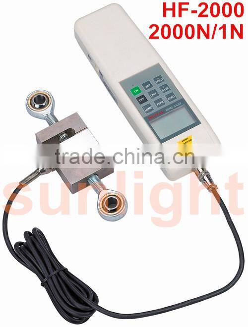 Digital Force Tester Push and Pull Force Meter N/KG/LB 0-2000N RS232 External Sensor HF-2000