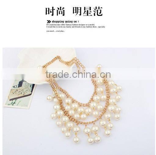 Hot Selling White Pearl Choker Vintage Pendant Statement Necklace Women Necklaces & Pendants Fashion Necklaces for Women 2014