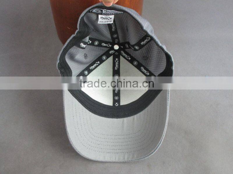 High quality Custom Gray Stretch Cap with Print decoration