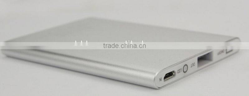ultra thin credit card/calling card shape power bank 3000mah