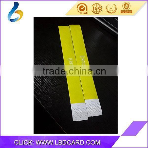 Printed Tyvek Wristbands Ntag213 Tyvek Wristband Paper Bracelet