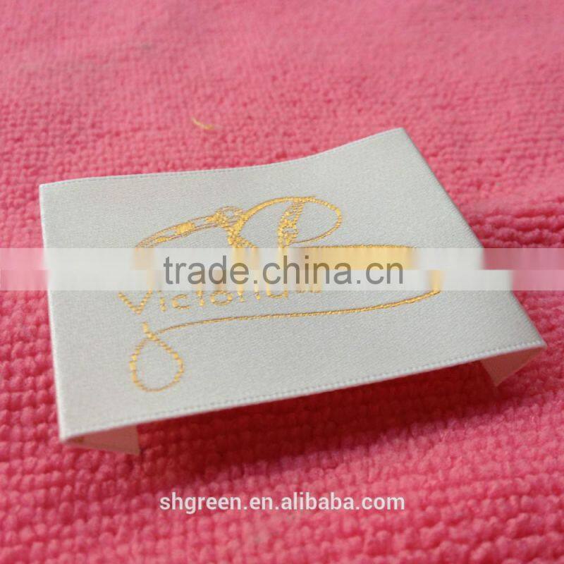 laser cut logo main woven label in apparel