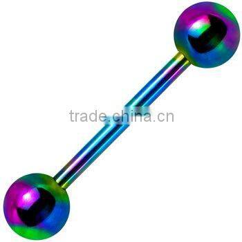 Stainless steel internally threaded tongue barbell body jewelry