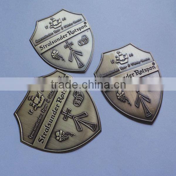 3M adhesive aluminum silver embossed metal sticker label badge