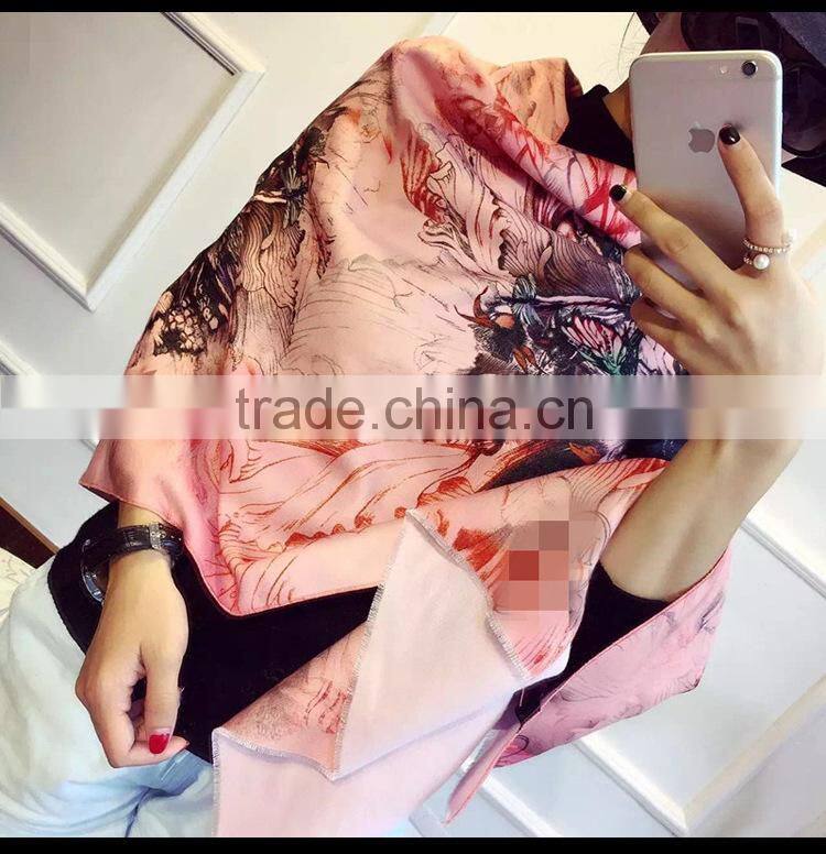 Graceful big flower design lady pashmina scarf/shawls