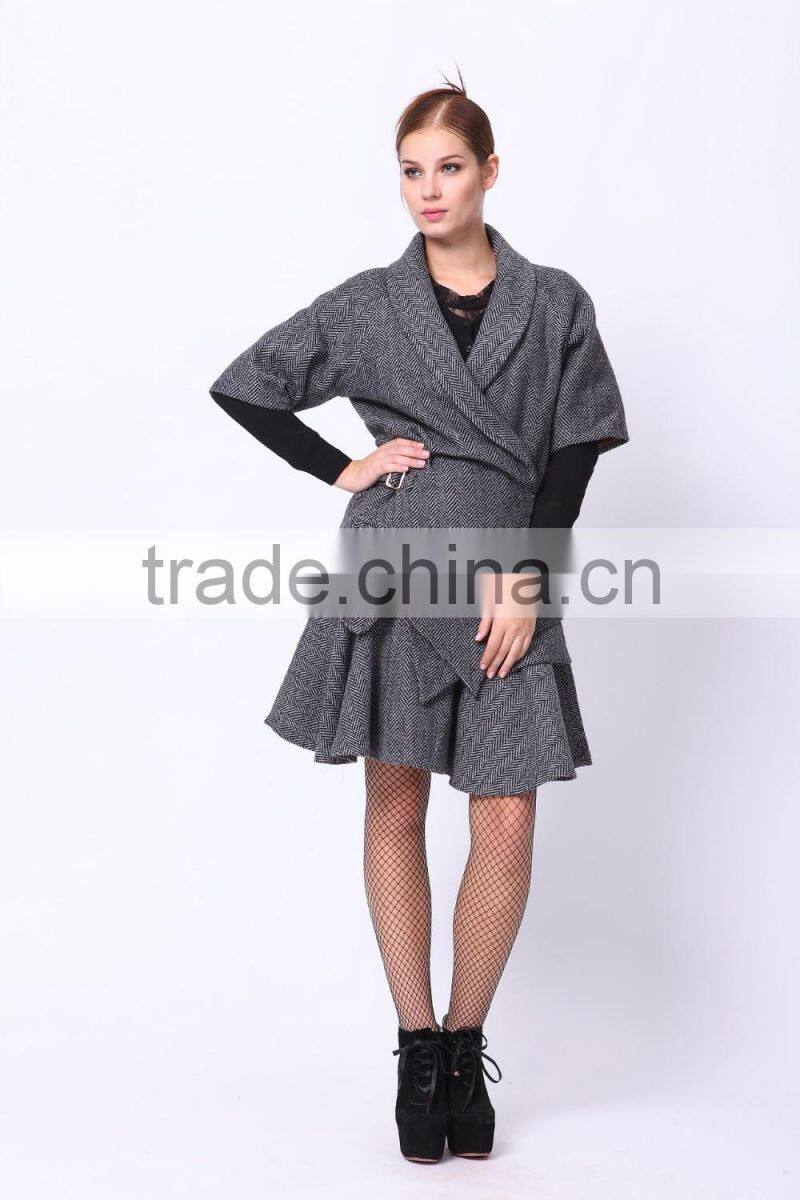 2016 PRETTY STEPS winter collections half sleeve new design coats and woman gender outerwear woven coat