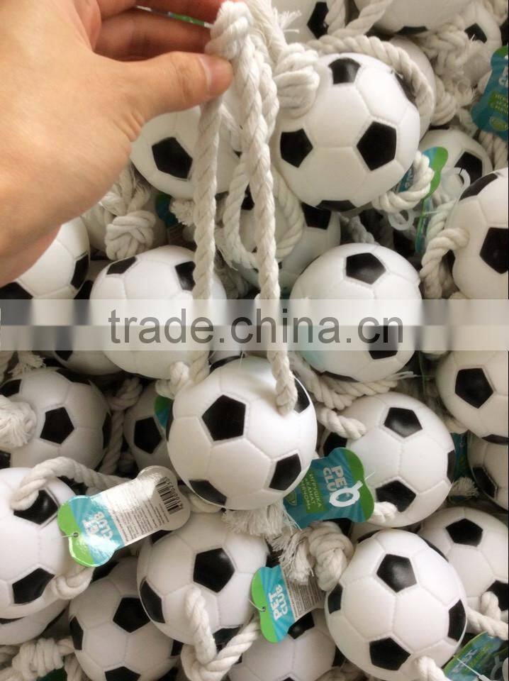 2014 soccer ball cotton rope pet toy