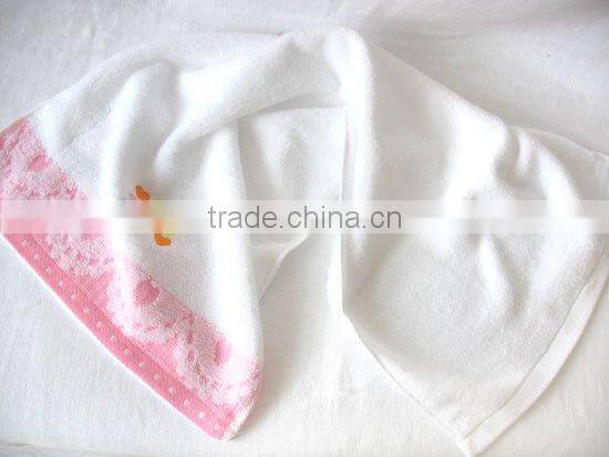 China factory 100% cotton customized bath towel with satin border manufacturer
