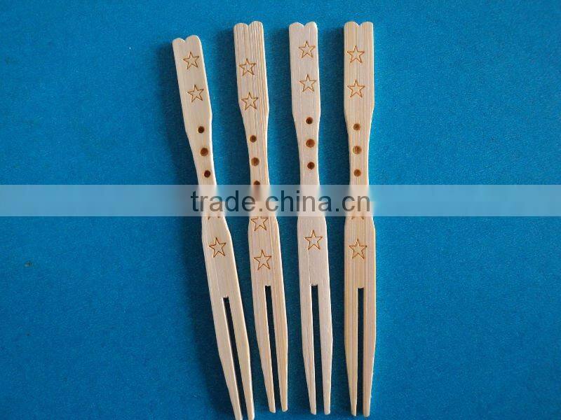 disposable hot sell 100% natural bamboo fruit fork