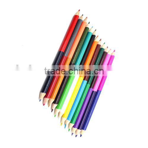 7" double color pencil set wooden double end color pencils