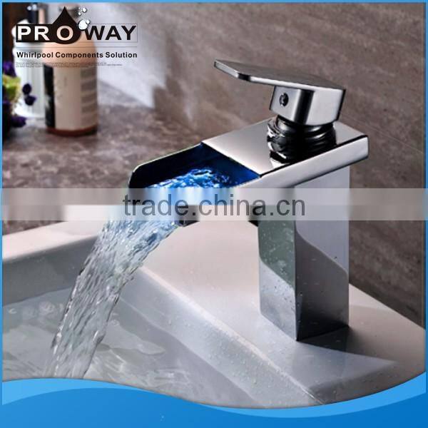Wall Mounted Bathroom Wash Waterfall LED Basin Faucet