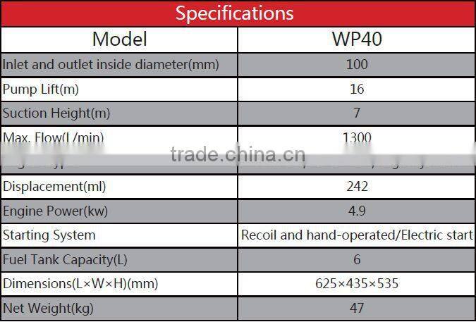 air cooled 4 strok 4 inch gasoline engine water pump engine