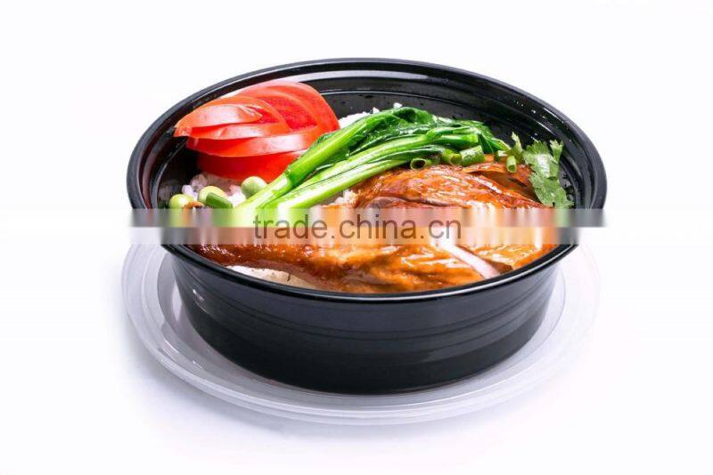 1000ml round dispoable pp plastic take away bowl/food container