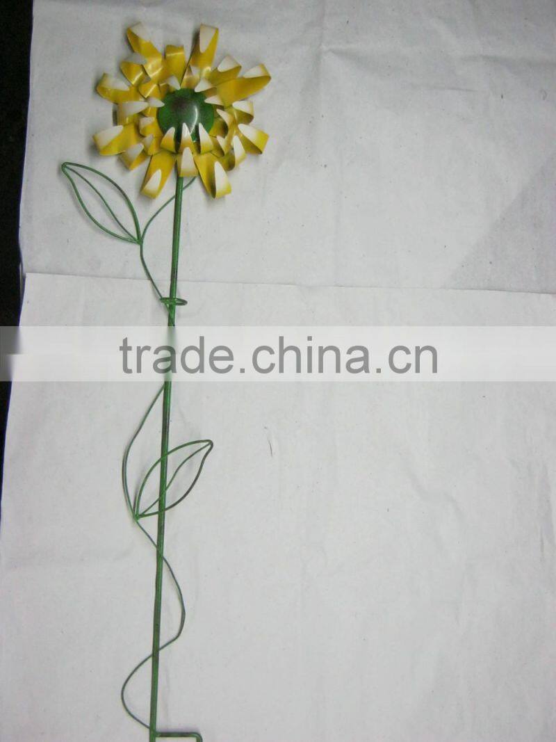 2015 newest metal flower garden decoration stake garden decoration flower metal decorative flower stakes garden stakes