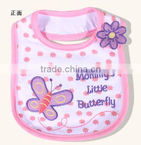 2014 latest and cute design styles embroidery baby bibs