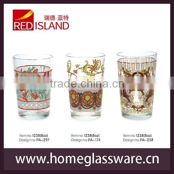 2015 new design drinking glass cup with screen printing
