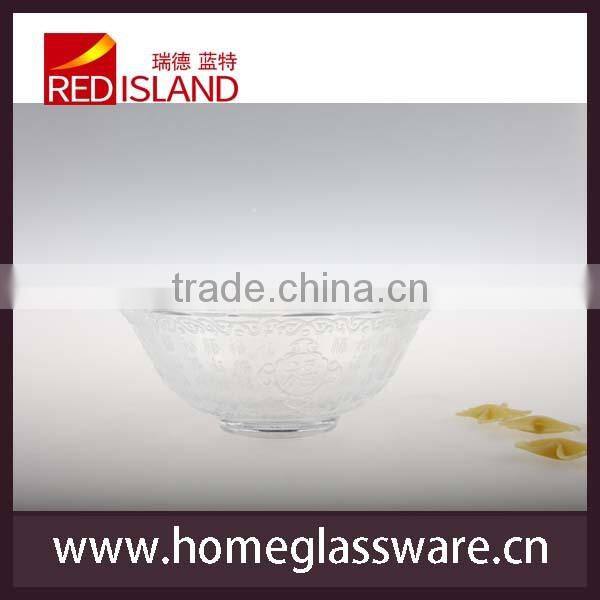 5.5 inch fashion relief glass bowl with Chinese word
