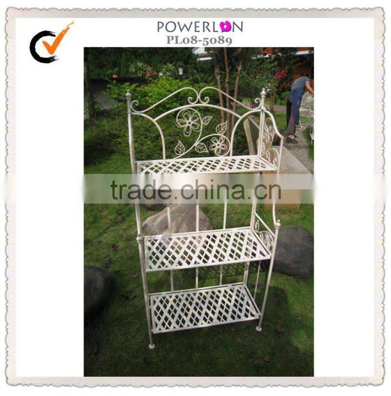 4-tier metal living room corner shelf