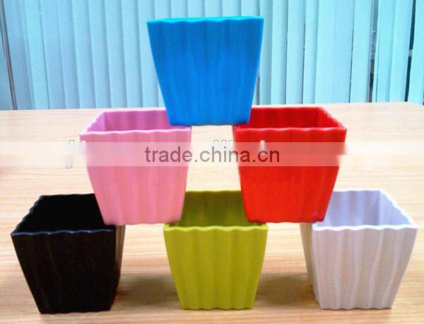 Modern decor small colored rectangular resin flower pots